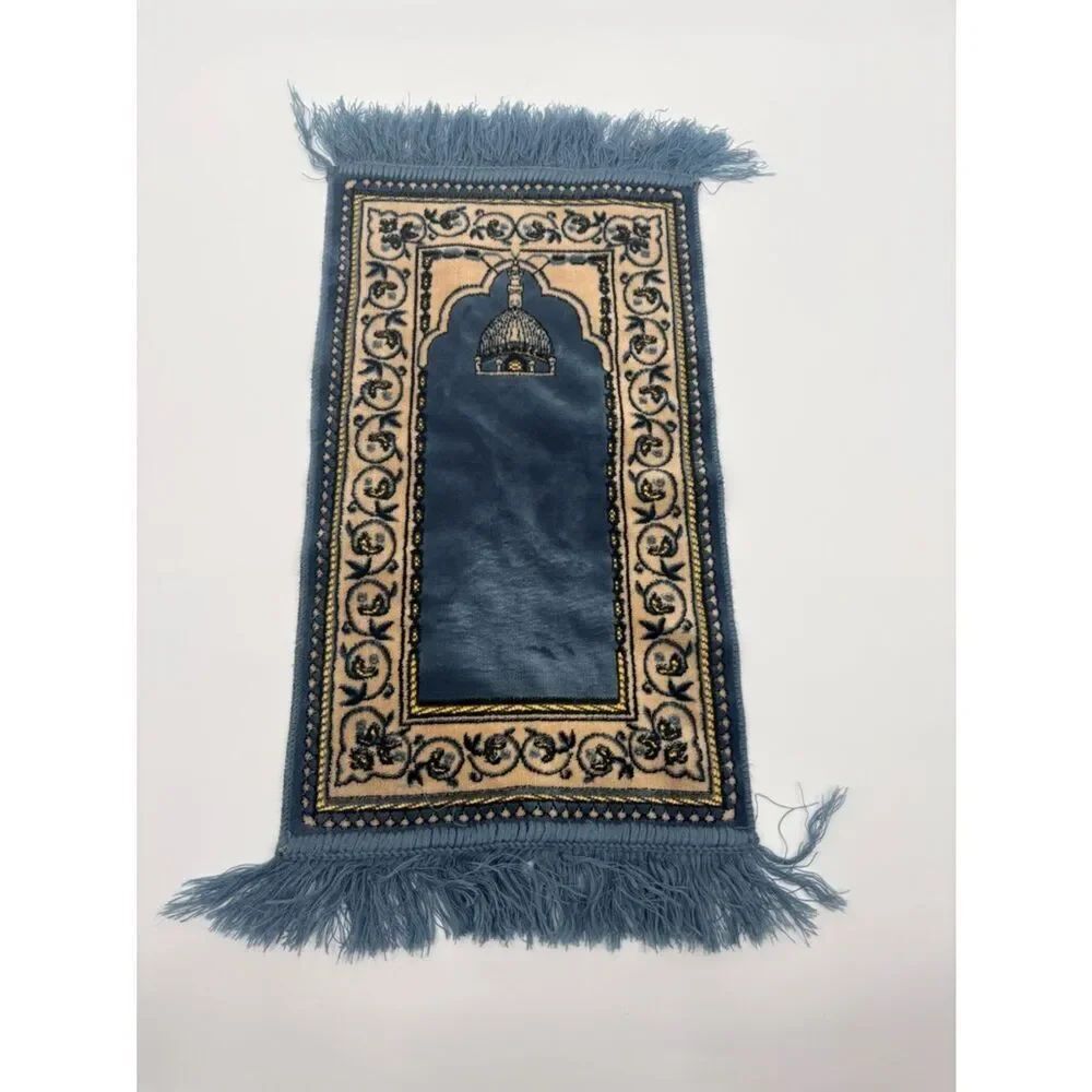 Blue and Cream Turkish Prayer Rug